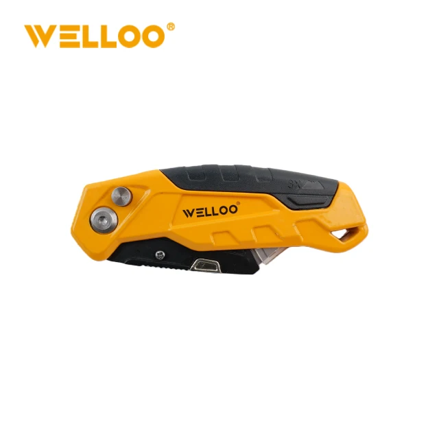 WELLOO Portable Folding Knife 61*19mm Blade Utility Cutter with Replaceable Blades model FKF6619 HAND TOOLS product detail photo 6
