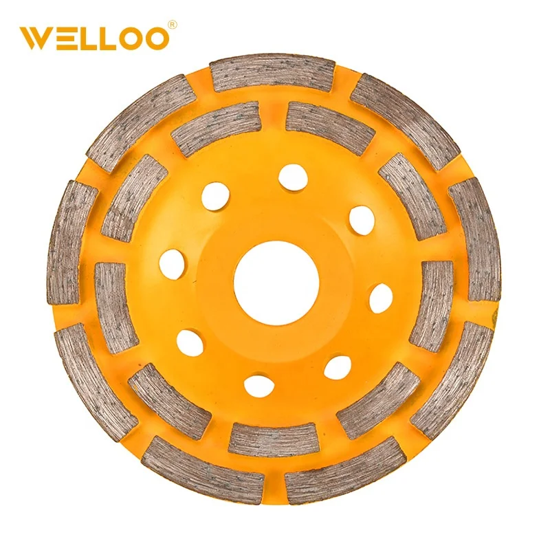 WELLOO Wholesale Price 115 mm Diamond Turbine Row Concrete Masonry Granite Marble Grinding Wheel model DCW22115 ACCESSORIES catalog product image