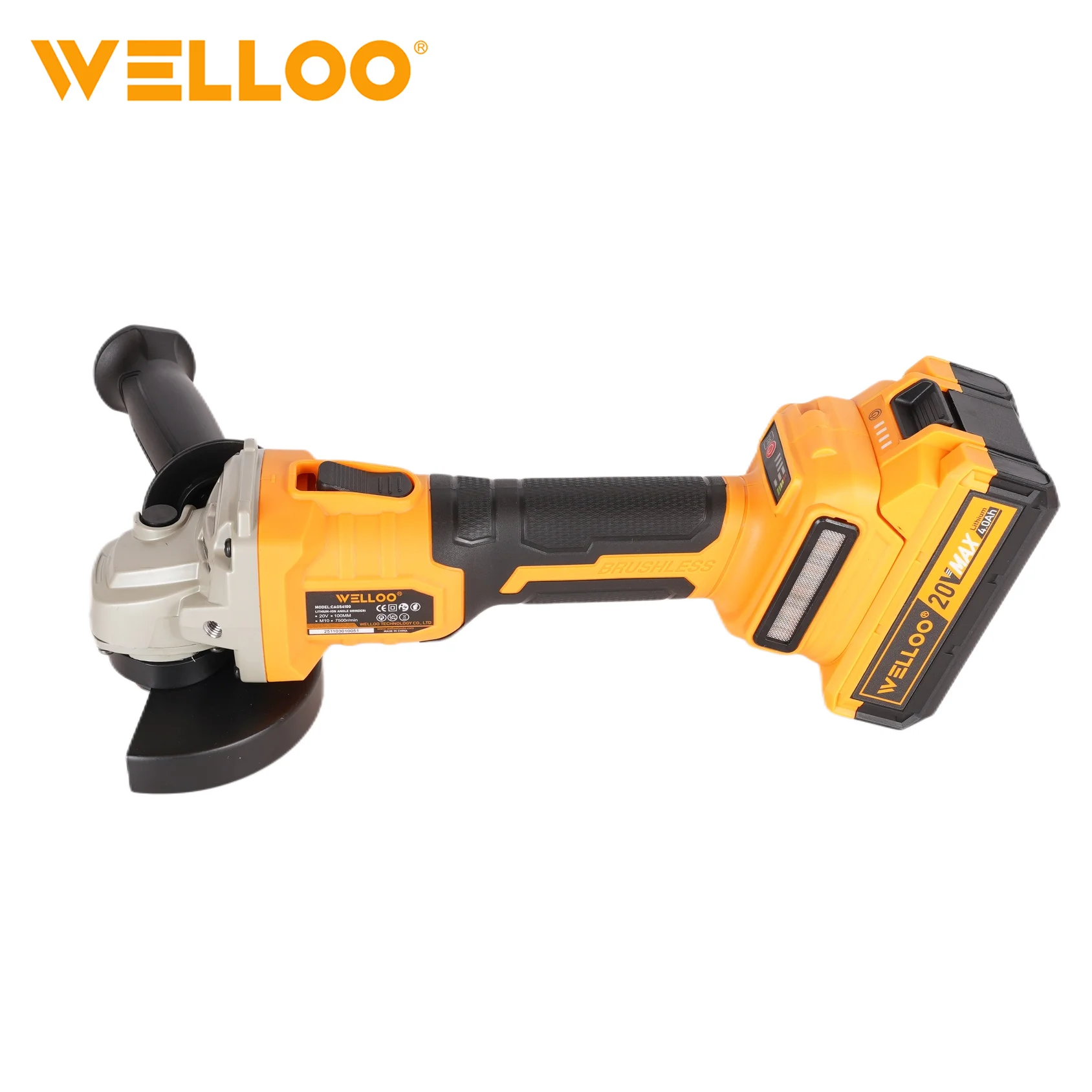 WELLOO Trade Guarantee Strong Power Angle Grinder Lithium Cordless Portable Cutting Machine model CAG54100D CORDLESS TOOLS related product photo