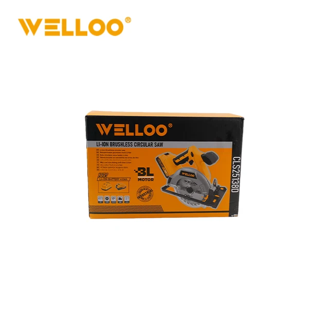 WELLOO 20V Li-Ion Circular Saw Cordless 165mm Blade Adjustable Cutting Depth Electric Circular Saw for DIY Construction model CLS25138S CORDLESS TOOLS product detail