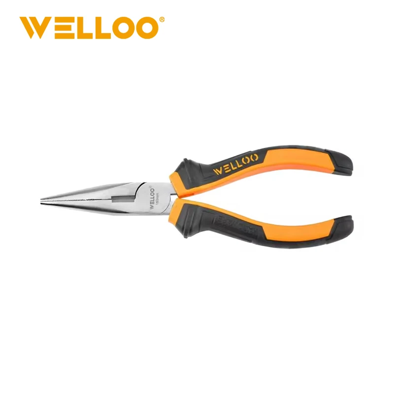 WELLOO Industrial Ferronickel Carbon Steel Long Nose Pliers Customized 6'' 8'' Cutting Pliers with Plastic Handle model HNP18160/HNP18200 HAND TOOLS related product photo