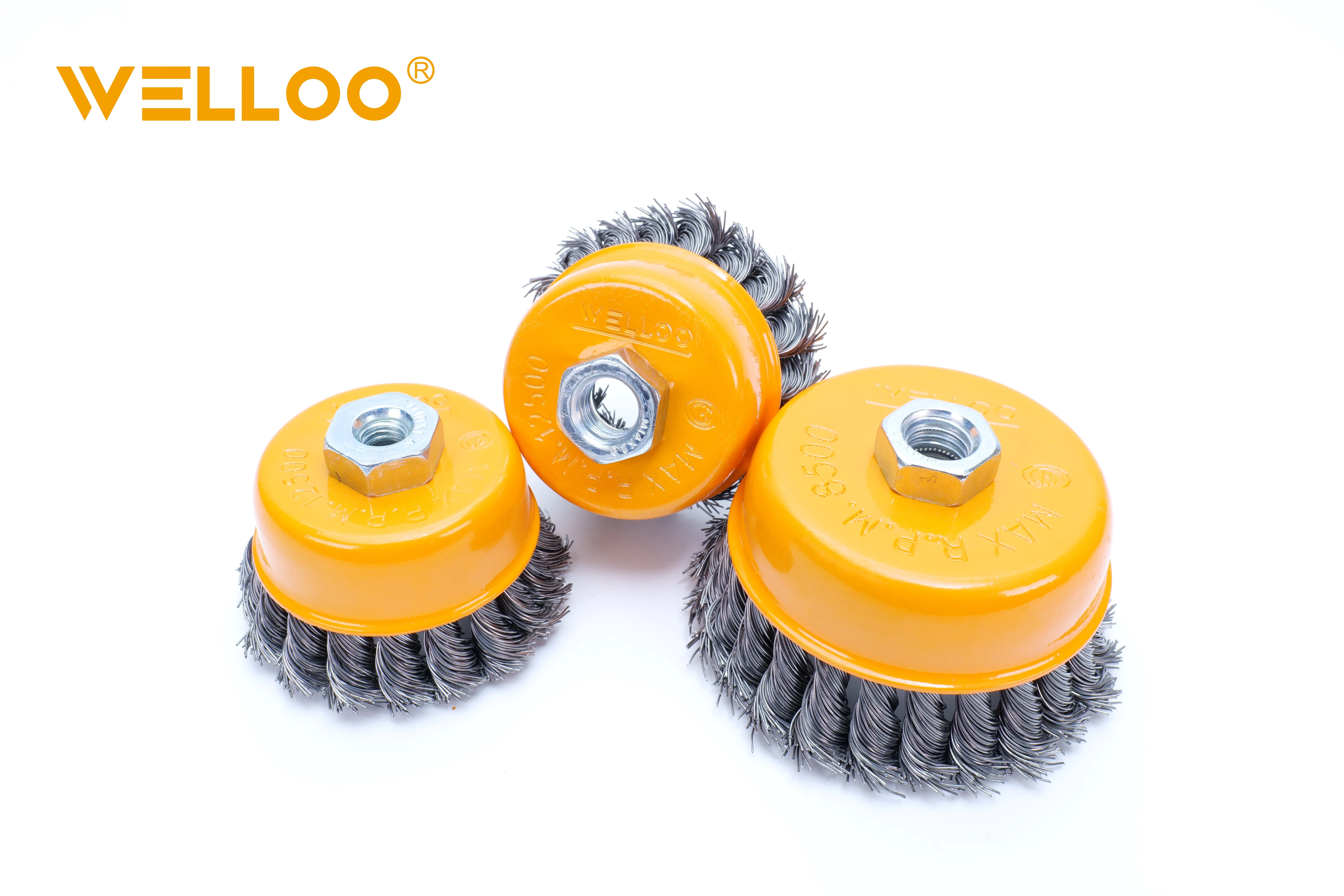 WELLOO Industrial Wire Wheel 75MM Stainless Steel Bristles Heavy Duty Cleaning for Metal and Wood Surfaces model WCT22075 ACCESSORIES product detail photo 9