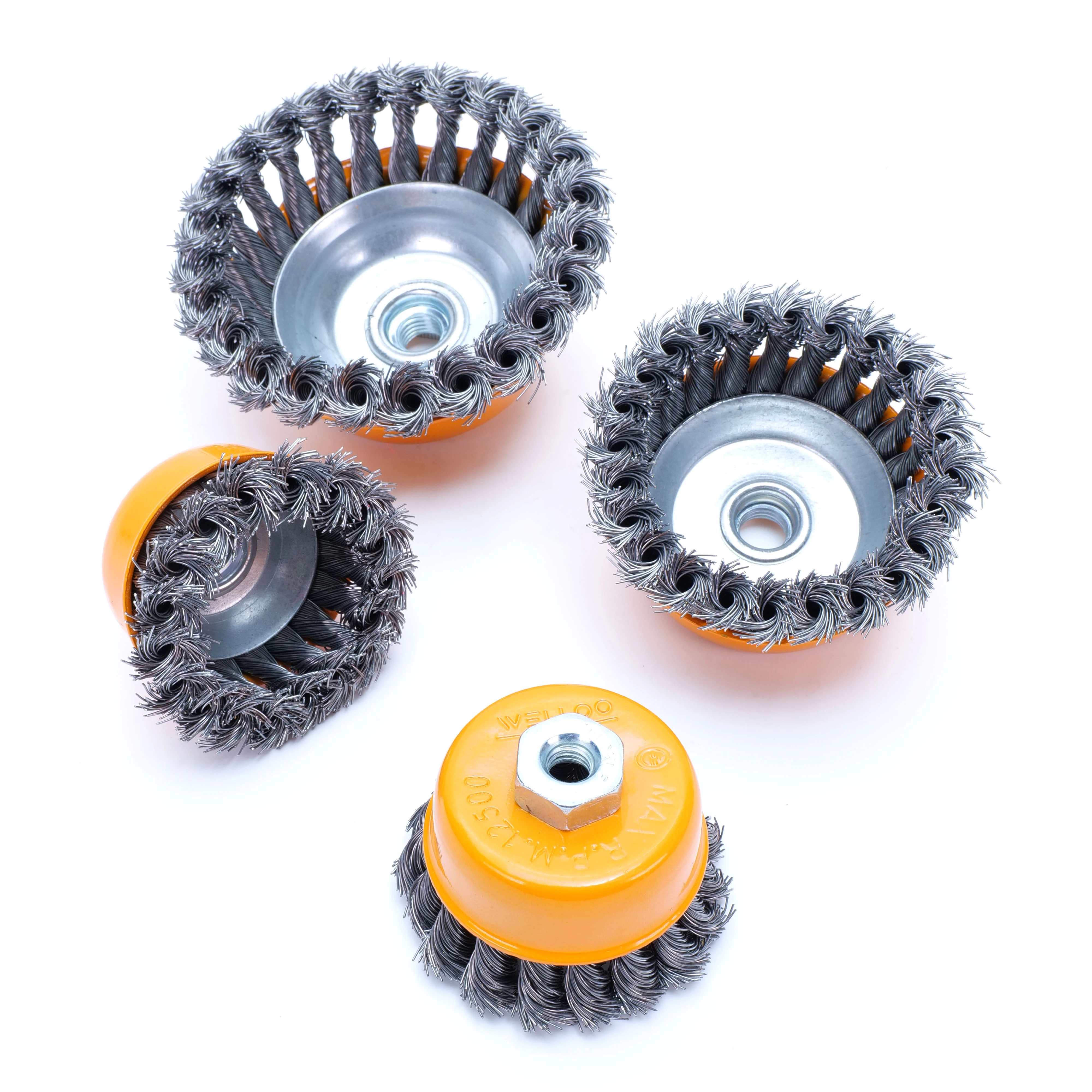 WELLOO Industrial Wire Wheel 75MM Stainless Steel Bristles Heavy Duty Cleaning for Metal and Wood Surfaces model WCT22075 ACCESSORIES catalog product image