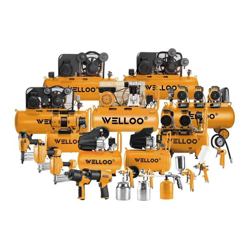 WELLOO Heavy Duty Specialized Manufacturing Pneumatic Tools Kit with Air Compressors/ Impact Wrenches/Nail Guns /Spray Guns model WELLOO Air Tool Series AIR TOOLS