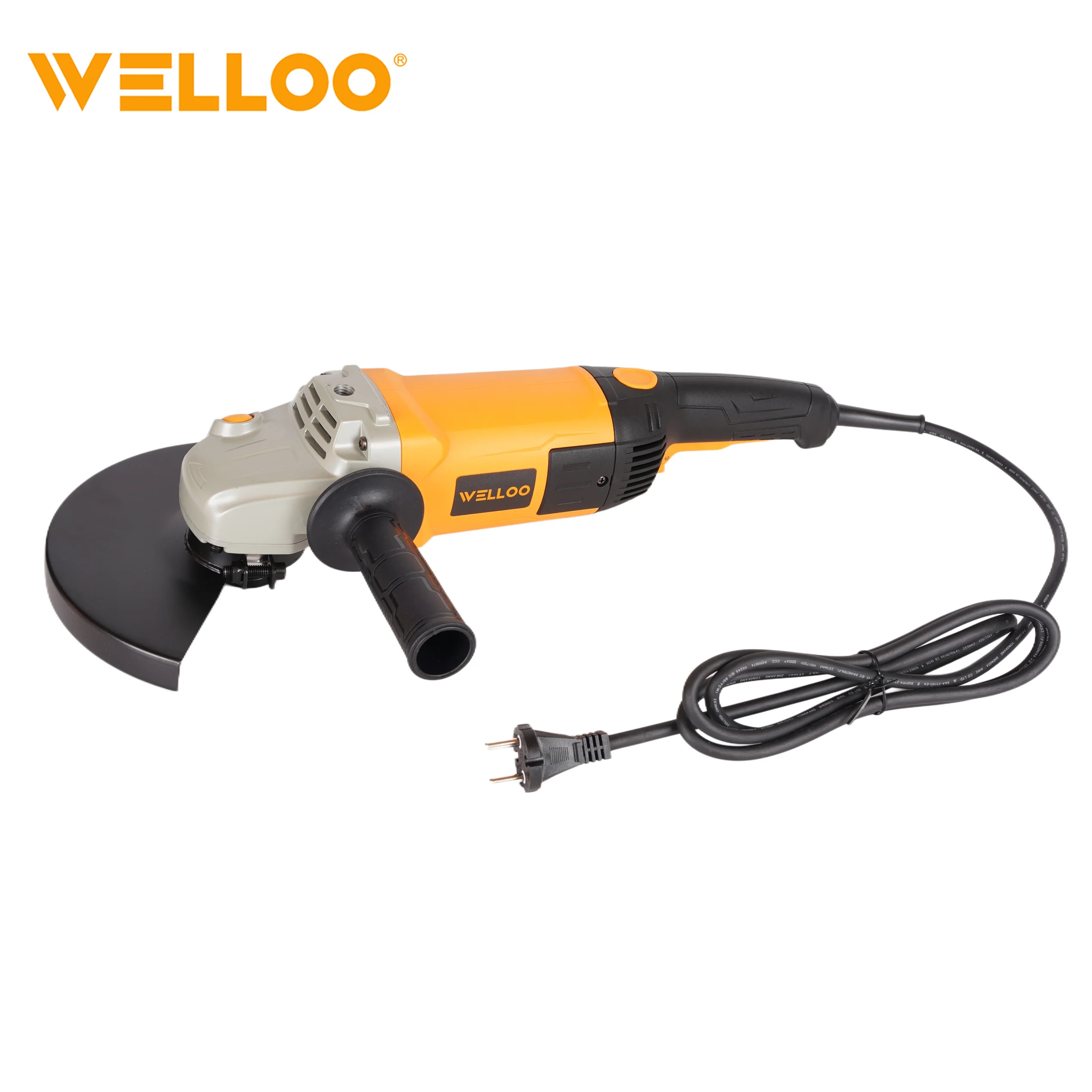 WELLOO 230MM 2400W Industrial Grade Angle Grinder M14 Switch Type Surface Conditioning Cutting Polishing Grinding model AGD89230 POWER TOOLS related product photo