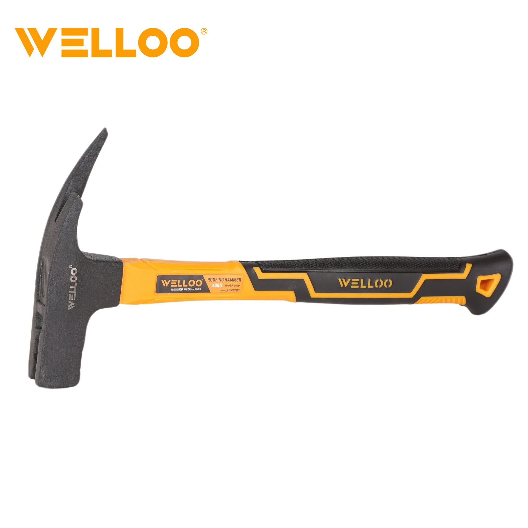 WELLOO Wholesale Custom Manual Hardware Tools Home Claw Hammer Fiberglass Handle Carbon Steel Material Claw Hammer model FHM63600 HAND TOOLS product photo 1