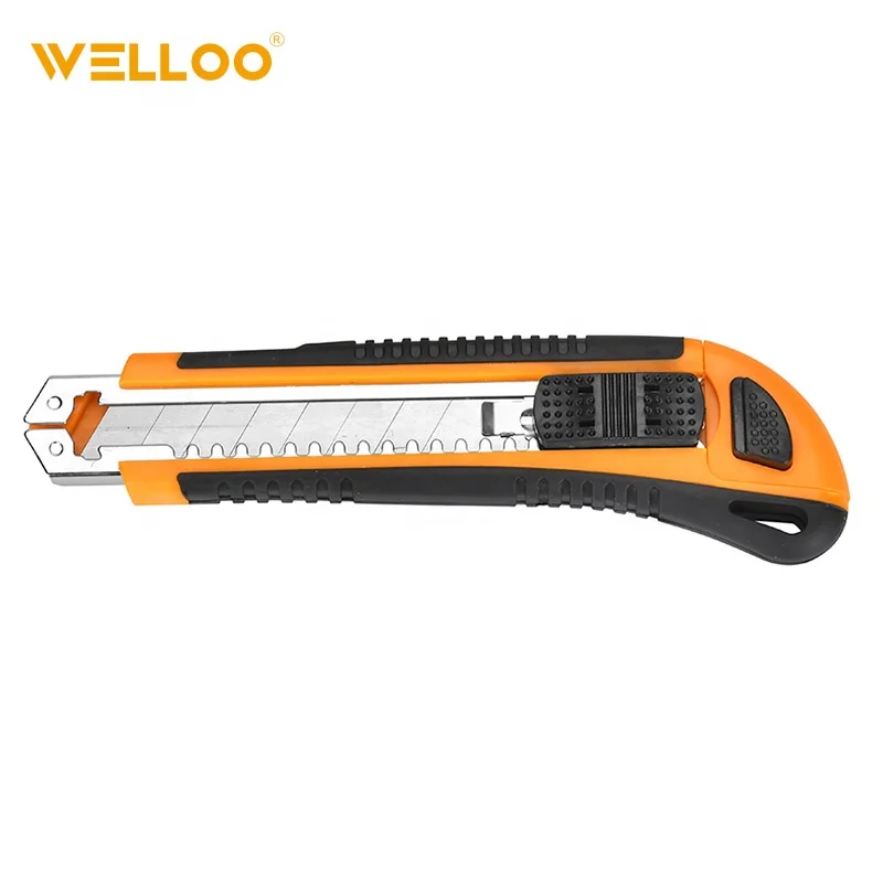 WELLOO 18mmx100mm Auto-Lock Hand Tools Aluminum Graphic Cutting Knife With 3 Pcs Blade model UKN1803 catalog product image