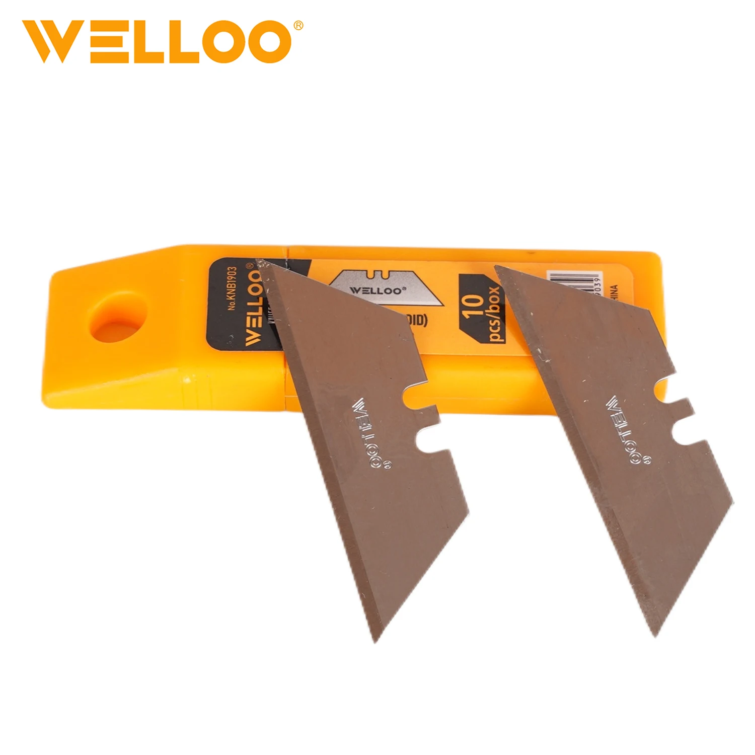 WELLOO Quality Assurance High Precision Steel Utility Knife Blades Quick-Change 0.6mm 10pcs Set for DIY OEM model KNB1903 HAND TOOLS catalog product image