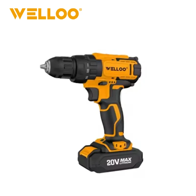 WELLOO 21V 10MM Cordless Electric Impact Drill Handheld Lithium Battery Cordless Drill with Dual Batteries model CLD55321 CORDLESS TOOLS related product photo
