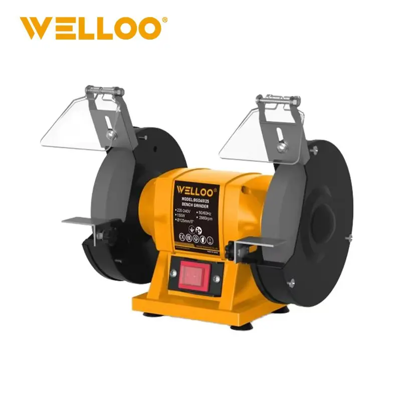 WELLOO 150W 220V Powerful Table Double Grinder Wheels Industrial Bench Grinder 125mm Wheel Diameter Electric Polisher model BGD65125 POWER TOOLS related product photo