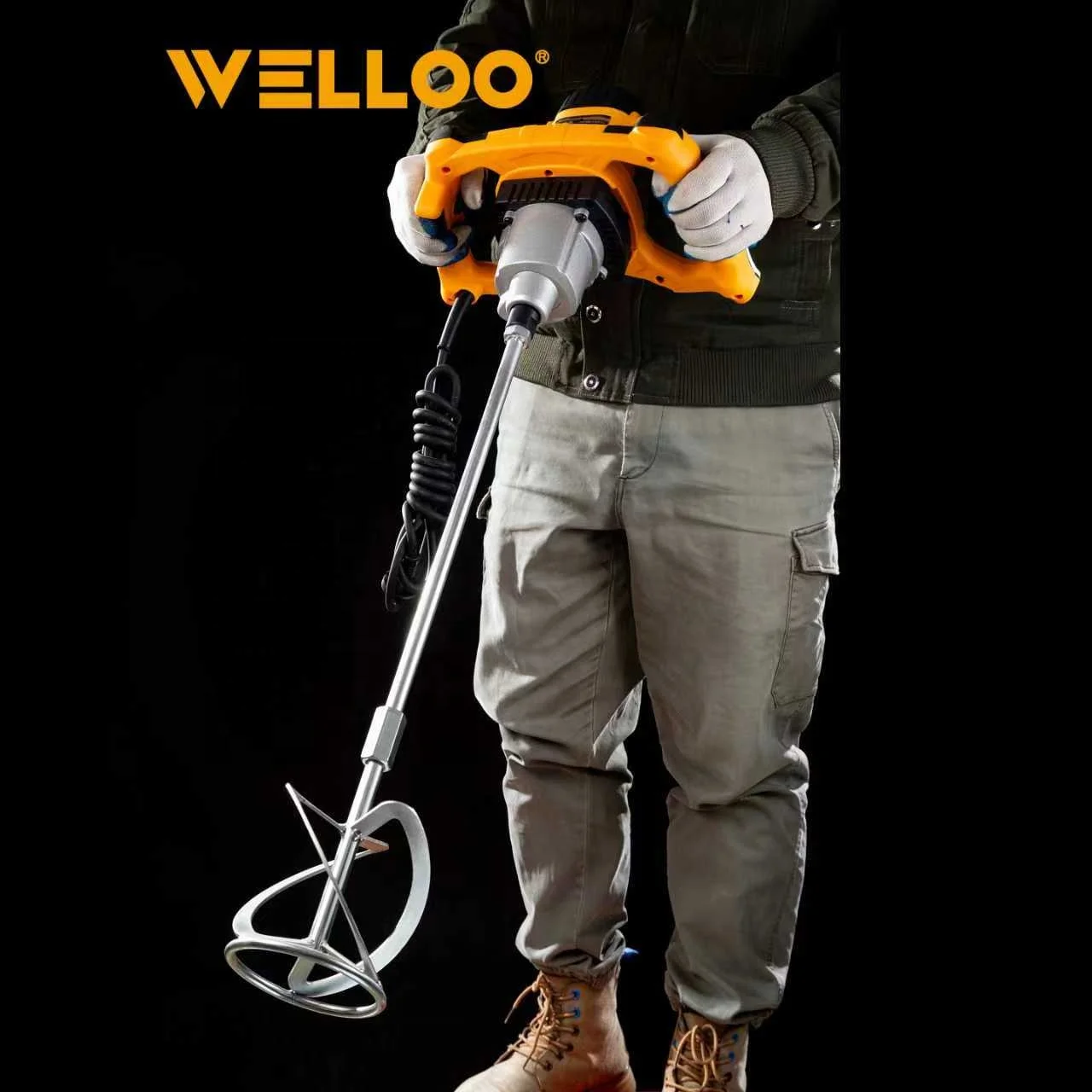 WELLOO High Power 1400W Handheld Concrete Mixer Adjustable Speed Mud Cement Paint Mixing Tool model MX21400 POWER TOOLS related product photo