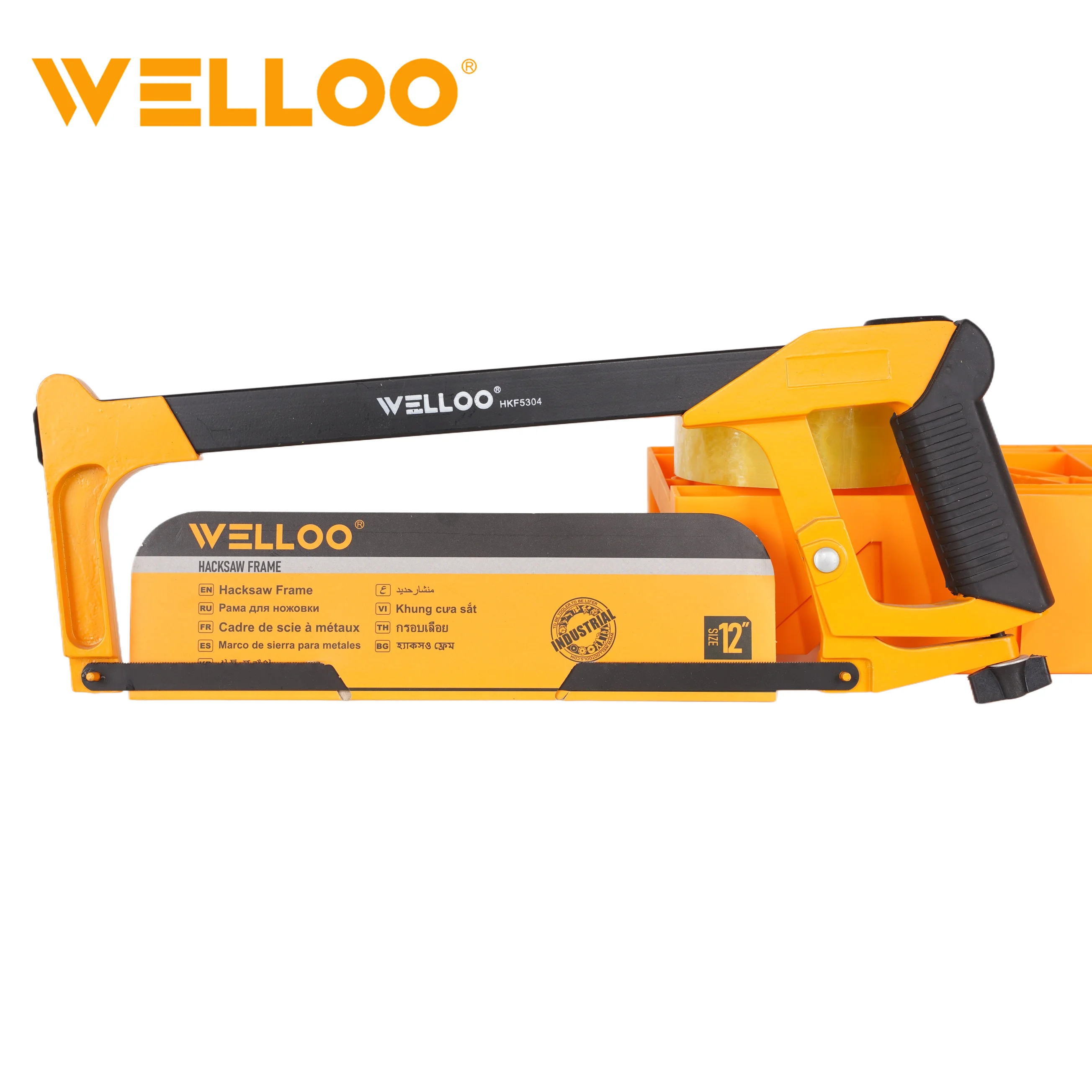 WELLOO Aluminum Upgraded Wooden Cutting Hacksaw Frame with Portable 550g Manual Hacksaw Blades model HKF5304 HAND TOOLS product photo 1