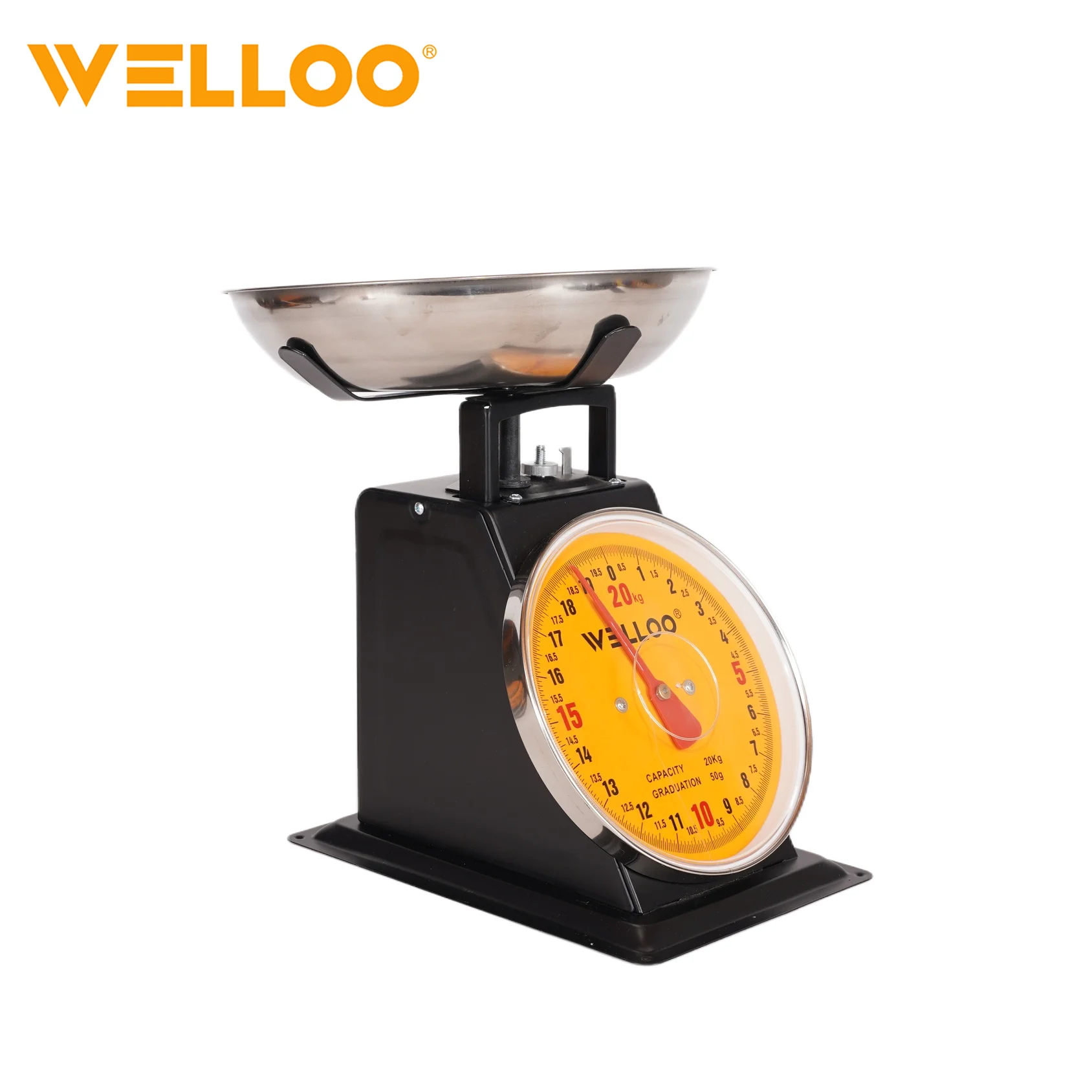 WELLOO Intelligent Digital Spring Stainless Steel Tray 20KG/50G Capacity Mechanical Kitchen Fruit and Vegetable Small Weighing Scale model KTC33020 HAND TOOLS product